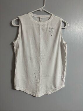 Lululemon White Sleeveless Muscle Tee with Small Chest Logo Size 2